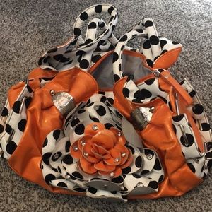 Orange zebra purse